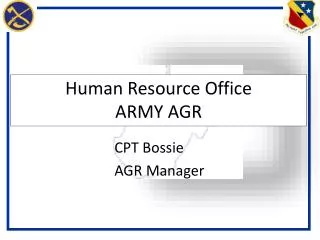 Human Resource Office ARMY AGR