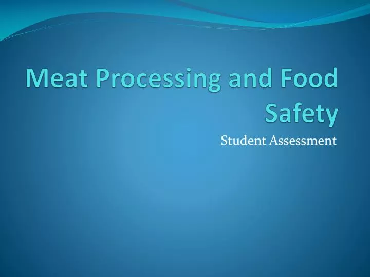 meat processing and food safety