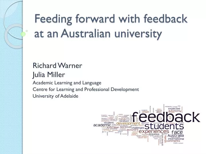 feeding forward with feedback at an australian university