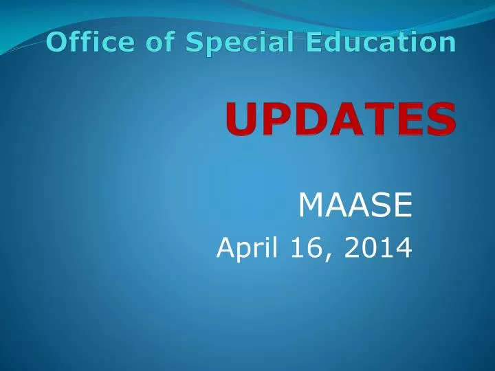 office of special education updates