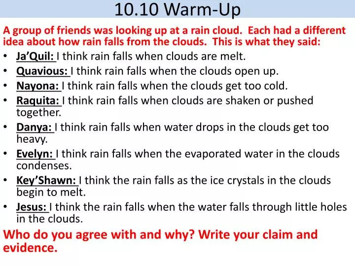 10 10 warm up