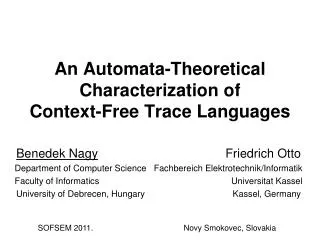 An Automata-Theoretical Characterization of Context-Free Trace Languages