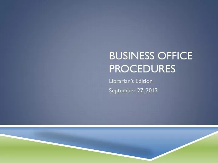 business office procedures