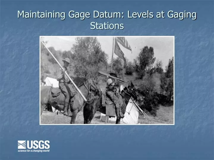 maintaining gage datum levels at gaging stations