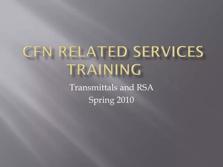 cfn related services training