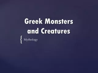 Greek Monsters and Creatures