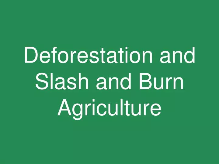 deforestation and slash and burn agriculture