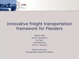 Innovative freight transportation framework for Flanders