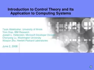 Introduction to Control Theory and Its Application to Computing Systems