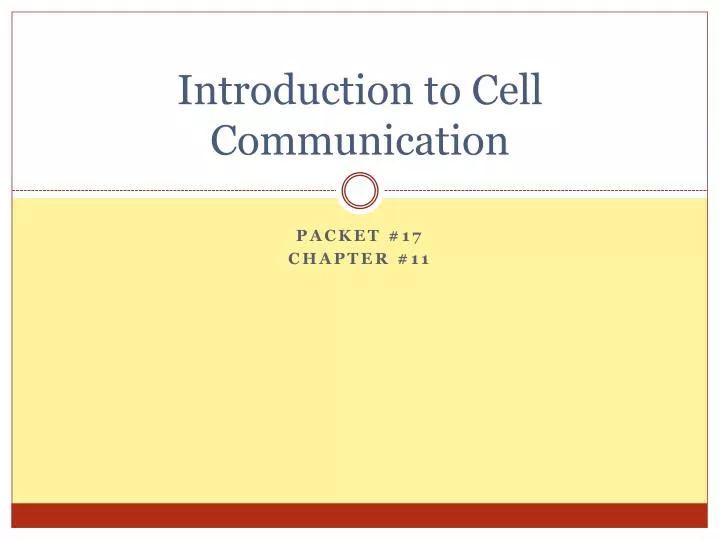 introduction to cell communication