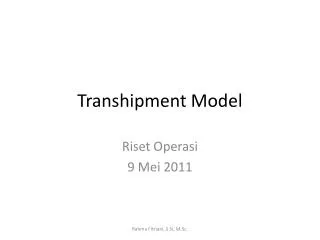 transhipment model