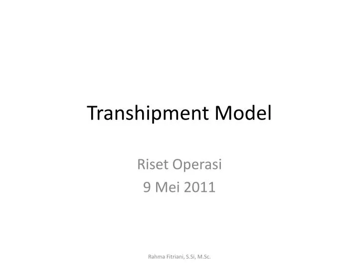 transhipment model