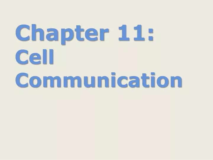 chapter 11 cell communication