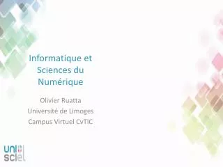 informatique et sciences du num rique
