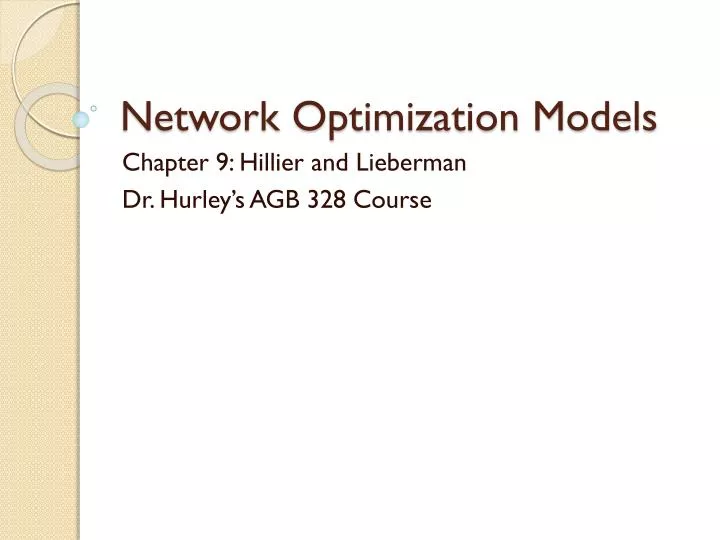 network optimization models