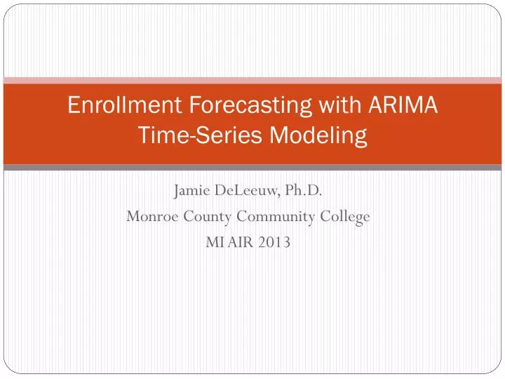 enrollment forecasting with arima time series modeling