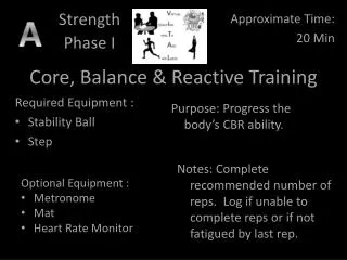 Core, Balance &amp; Reactive Training
