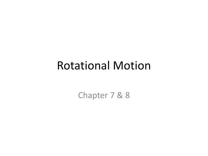 rotational motion