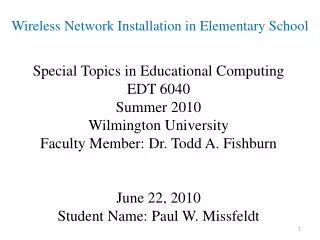 Wireless Network Installation in Elementary School