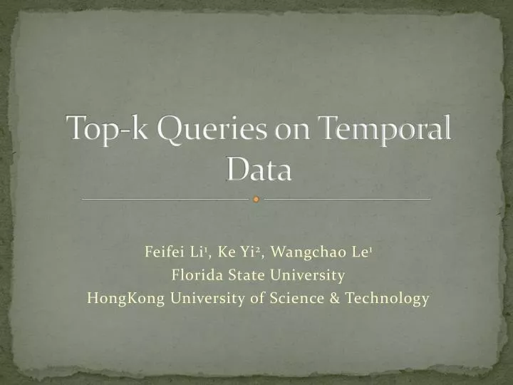 top k queries on temporal data