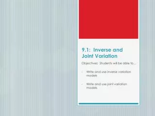 9.1: Inverse and Joint Variation