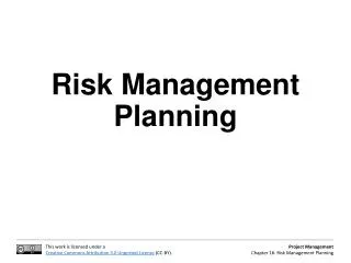 Risk Management Planning