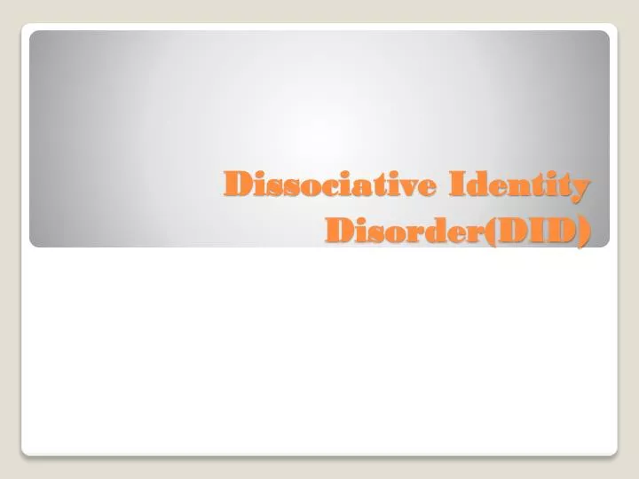 dissociative identity disorder did