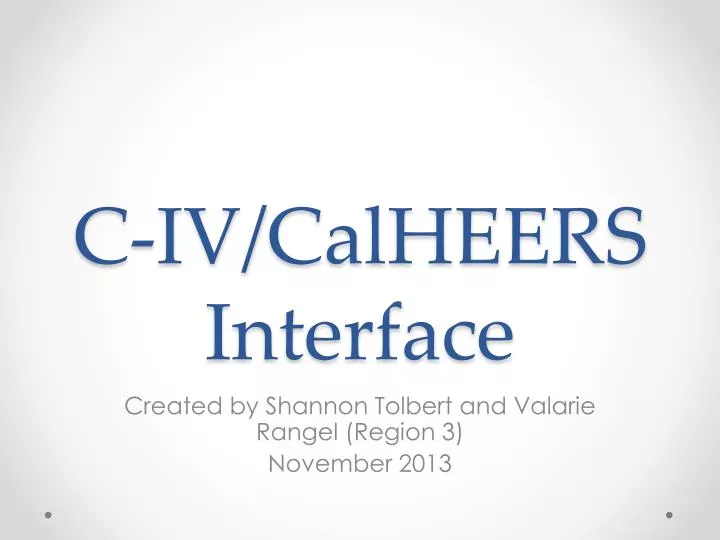 c iv calheers interface