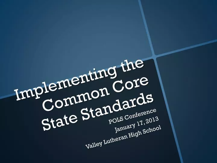 implementing the common core state standards