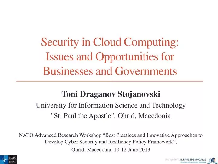 security in cloud computing issues and opportunities for businesses and governments