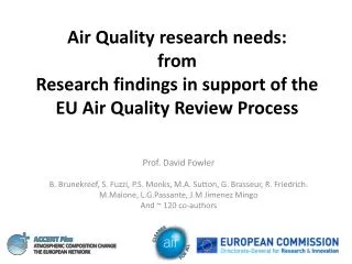 Air Quality research needs: from Research findings in support of the EU Air Quality Review Process