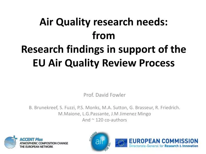 air quality research needs from research findings in support of the eu air quality review process