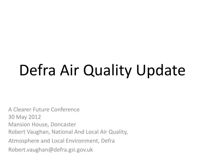 defra air quality update