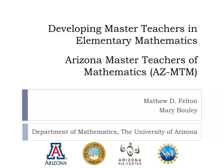 developing master teachers in elementary mathematics arizona master teachers of mathematics az mtm