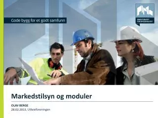 Markedstilsyn og moduler