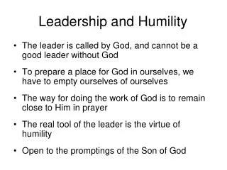 Leadership and Humility