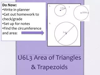 U6L3 Area of Triangles &amp; Trapezoids