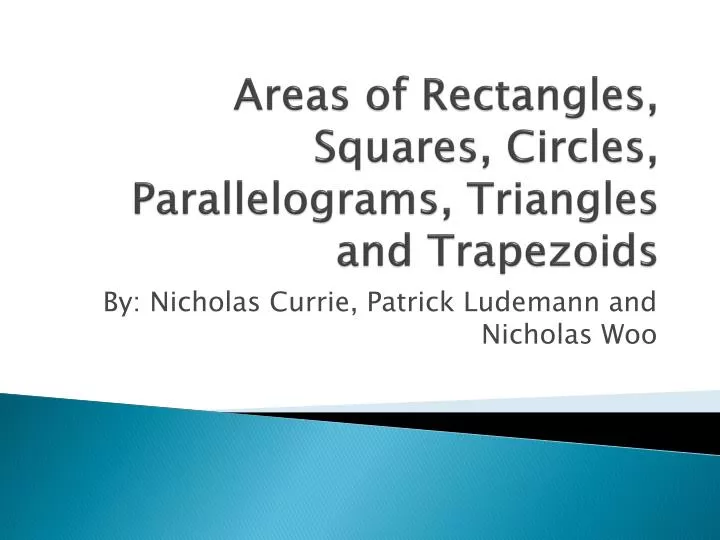 areas of rectangles squares circles parallelograms triangles and trapezoids