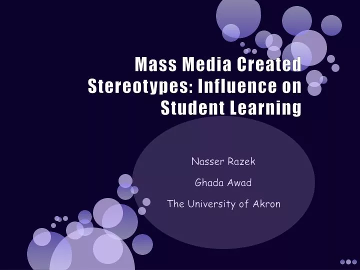 mass media created stereotypes influence on student learning