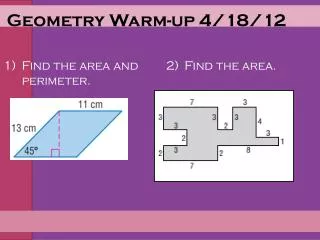 Geometry Warm-up 	4/18/12