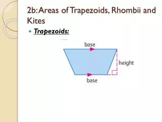 2b: Areas of Trapezoids, Rhombii and Kites
