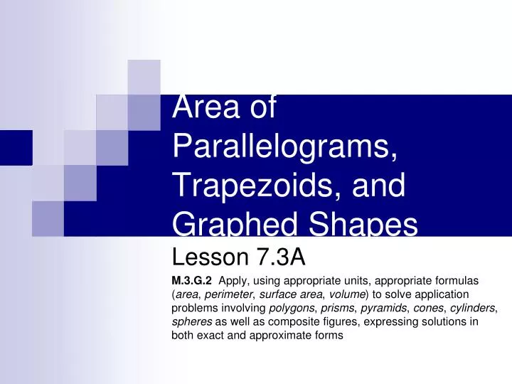 area of parallelograms trapezoids and graphed shapes