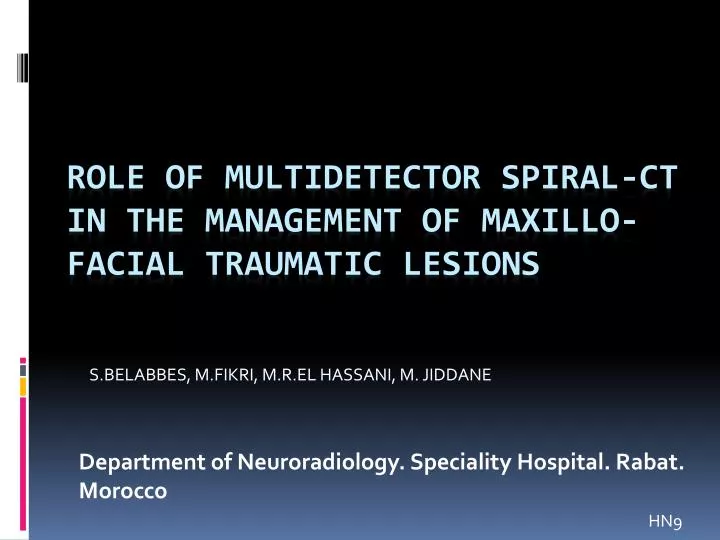 department of neuroradiology speciality hospital rabat morocco