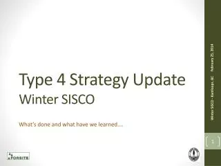 Type 4 Strategy Update Winter SISCO