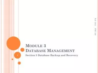 Module 3 Database Management