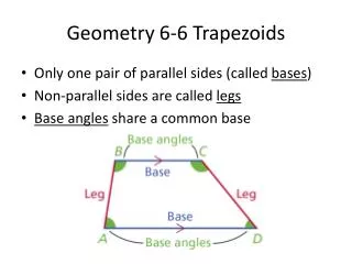 Geometry 6-6 Trapezoids
