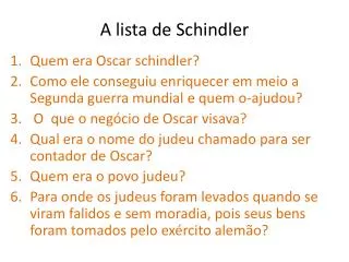 a lista de schindler