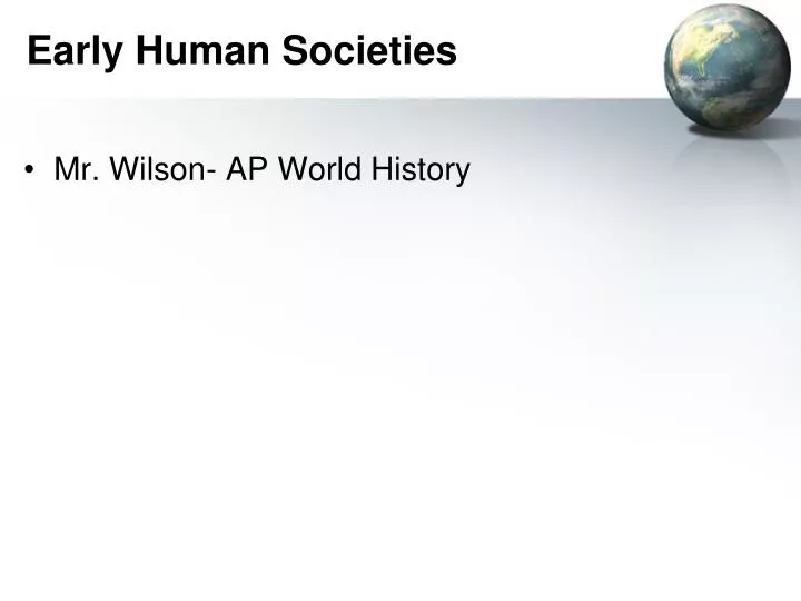 early human societies