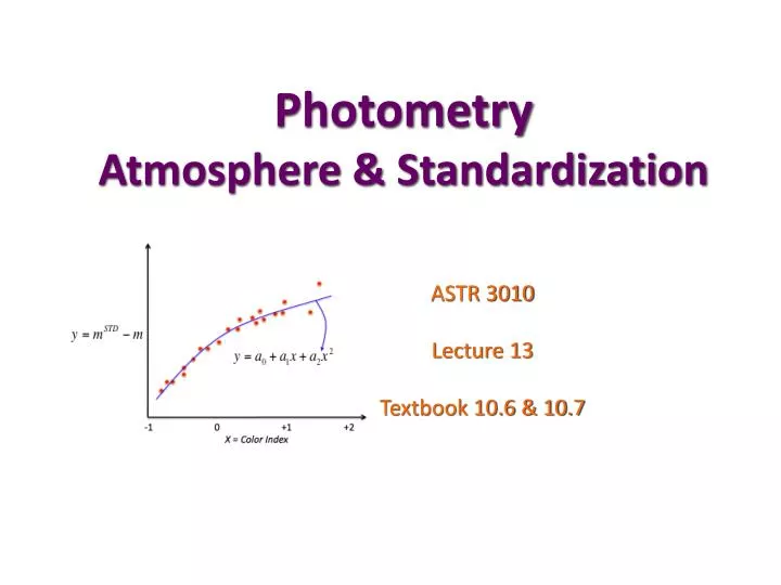 photometry atmosphere standardization