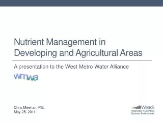 Nutrient Management in Developing and Agricultural Areas